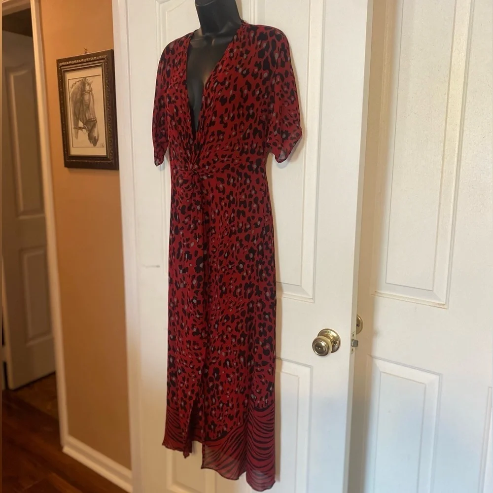 “ZARA” Sheer Chiffon Split Tunic Kaftan Dress